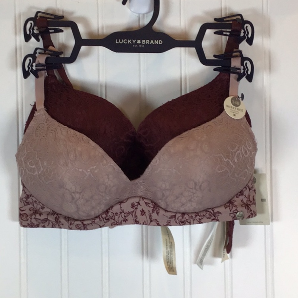 Lucky Brand | Brushed Micro and Lace Wirefree Bras - 2-Pack - Picture 8 of 10